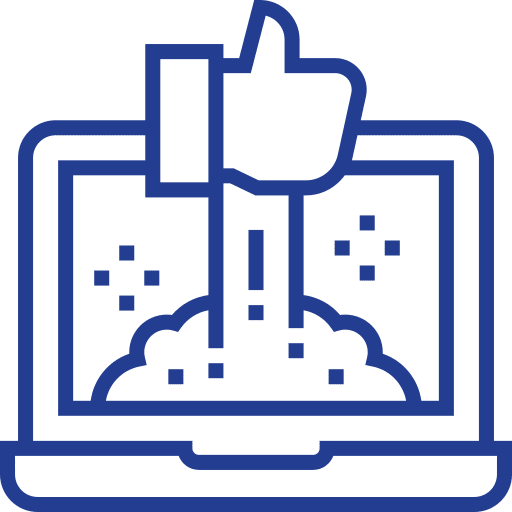 Like computer laptop social media icon