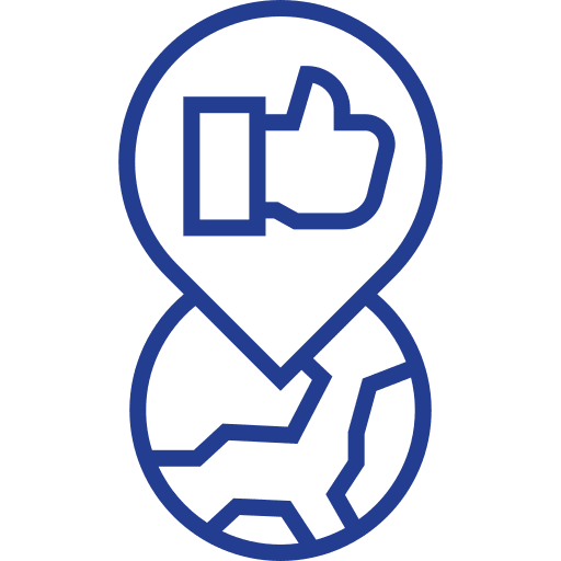 Location world thumbs up social media icon