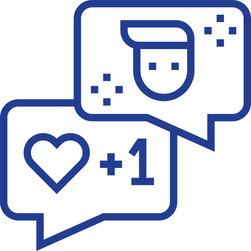 Chat chat follow heart icon