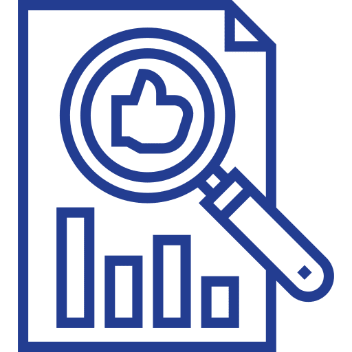 Research social media research thumbs up icon