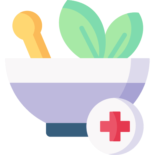 Herb remedy wellness mortar icon