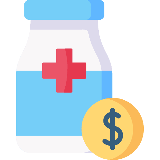 Price medication pill money icon