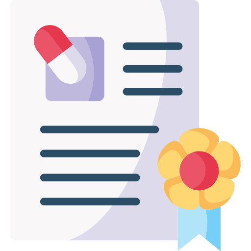 Certificate healthcare and medical medication certificate icon