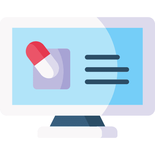 Computer pharmacy pills computer icon