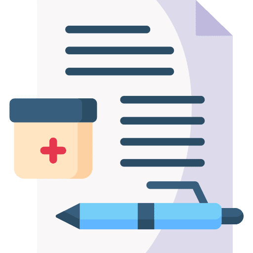 Prescription doctor note bottle icon
