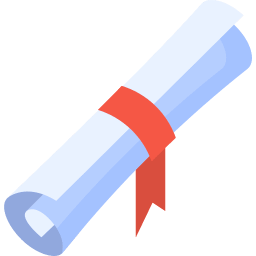 Scroll certificate scroll degree icon