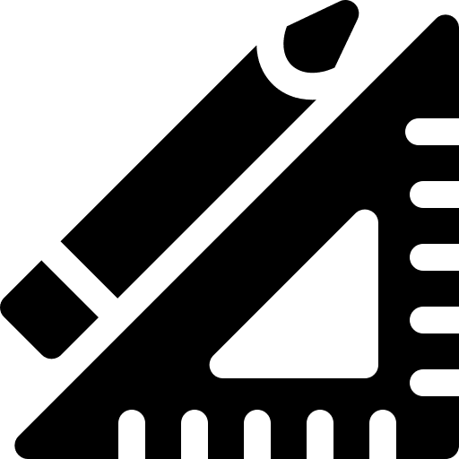 Ruler design construction pencil icon