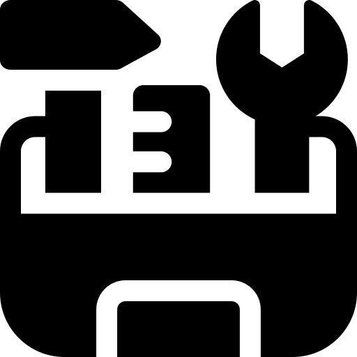 Toolkit tool box ruler hammer icon