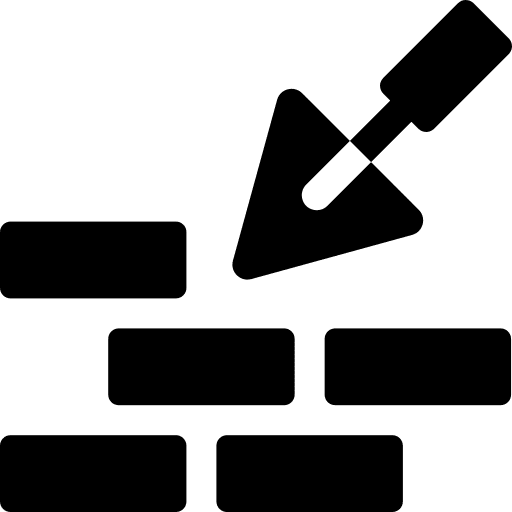 Trowel construction plastering wall icon