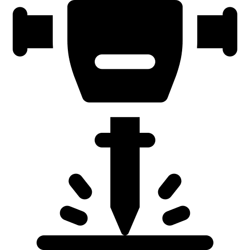 Jackhammer construction work working icon