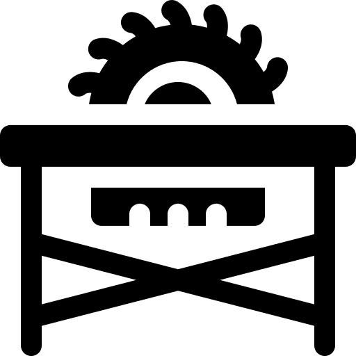 Table saw construction and tools circular saw workbench icon