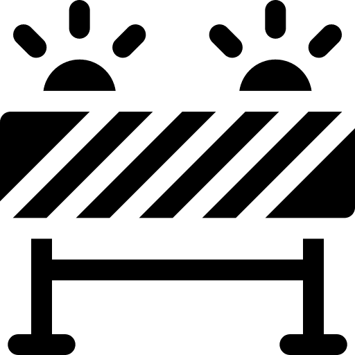 Barrier security under construction road barrier icon