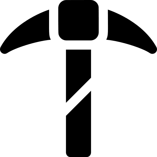 Pick hammer construction and tools hoe mining icon
