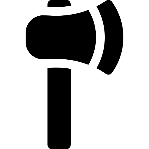 Axe construction and tools woodcutter wood cutting icon