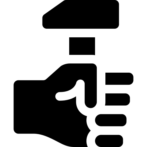 Hammer carpenter construction and tools hammer icon