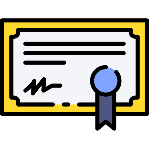 Certificate patent education certificate icon