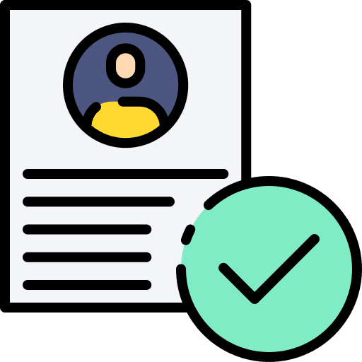 Hired human resources cv approved icon