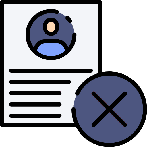 Rejected business and finance paper cancel icon