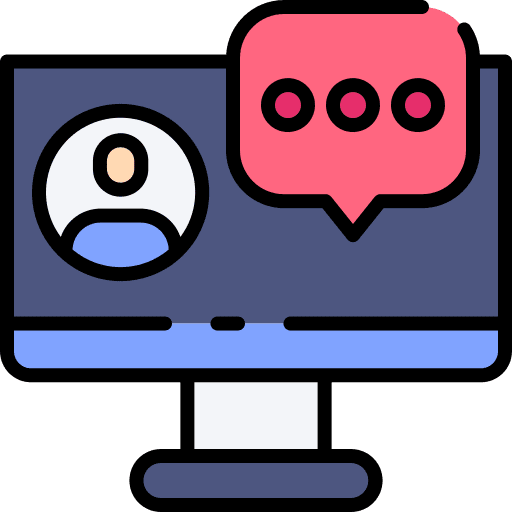 Online interview video conference reunion online interview icon