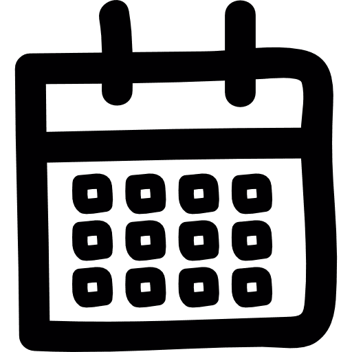 Draw calendar time years tools and utensils icon