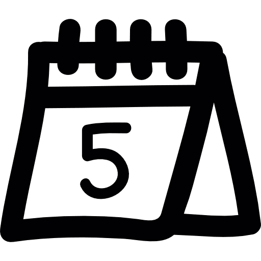 Draw calendar day five daily calendar daily calendars date icon