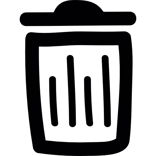 Trash bin doodle  paper bin waste container icon