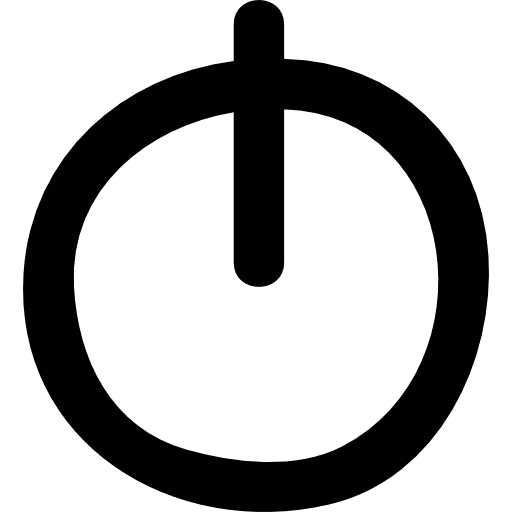 Power button doodle shutdown symbol hand drawn icon