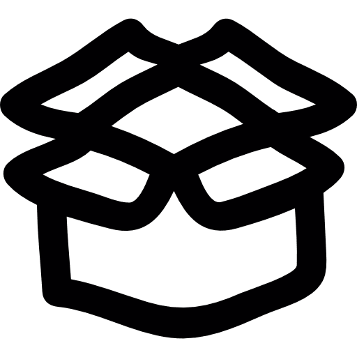 Open box doodle storage deliver opened icon