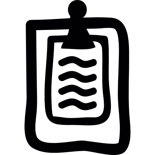 Clipboard with filled out paper files office papers icon