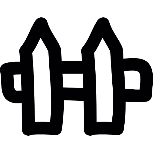 Drawn fence gate picket fence icon