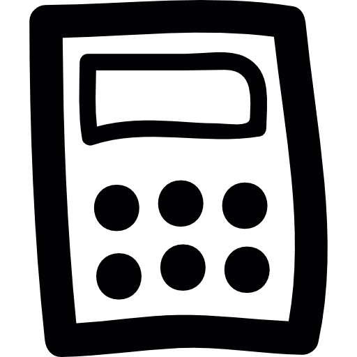 Calculator doodle calculating tools and utensils mathematical icon