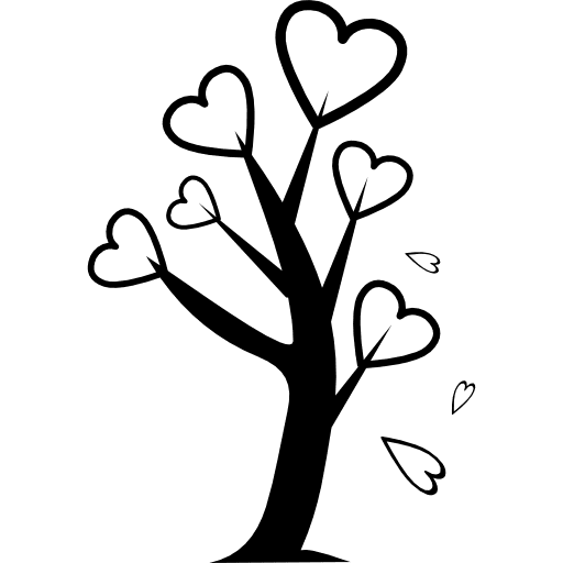 Tree with hearts love garden park icon