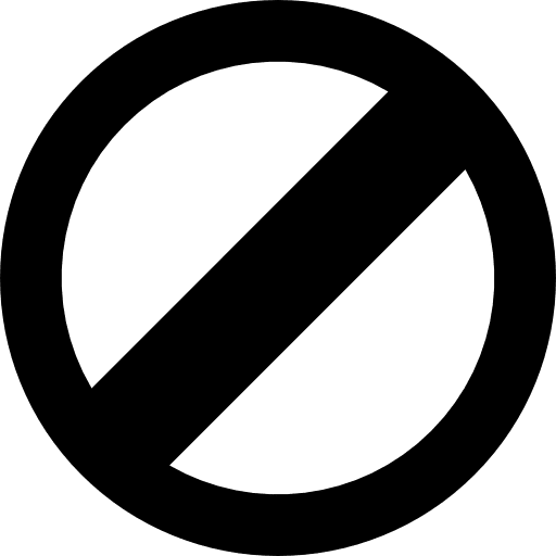 Blocked symbol signs cancel avoid icon