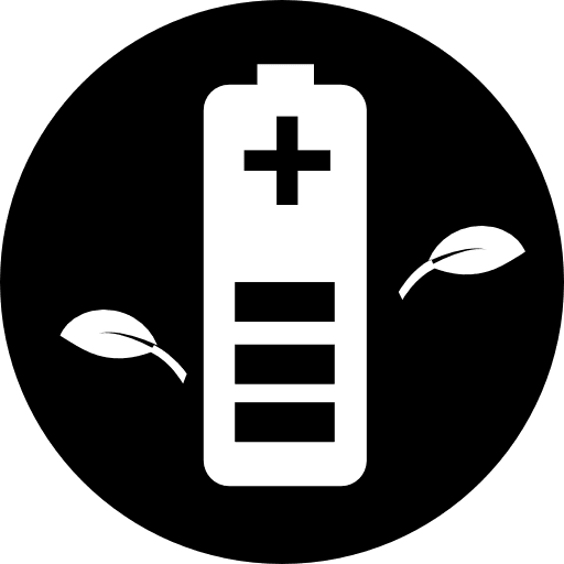 Eco battery button ecological leaf icon