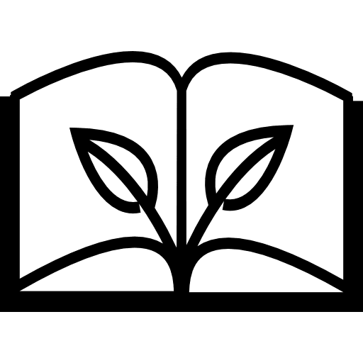 Eco book library reading leaves icon