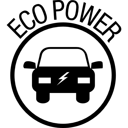 Eco powered car transport automobile ecological icon