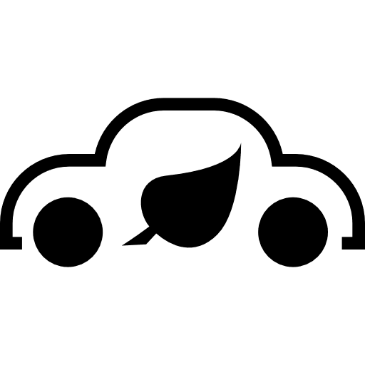 Eco car vehicle leaf ecological icon