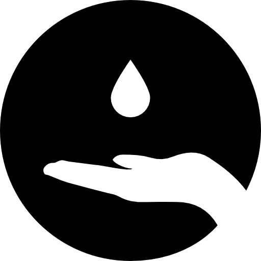 Drop circle circular sanitary icon