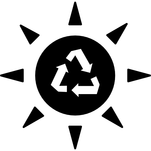 Solar recycle eco symbol arrows icon