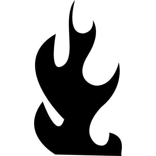 Fire burning shapes firefighter icon