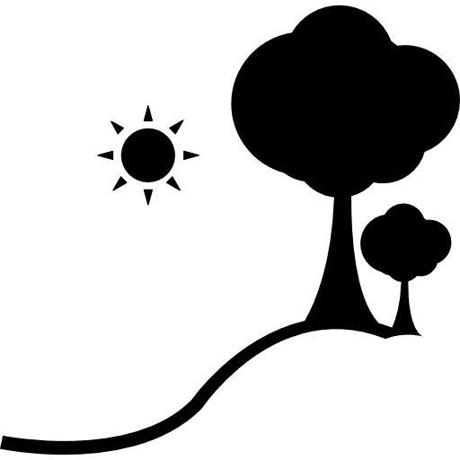 Landscape image forest sunny trees icon