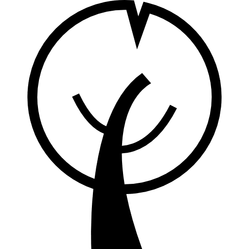 Tree of circular foliage circular trees tree icon