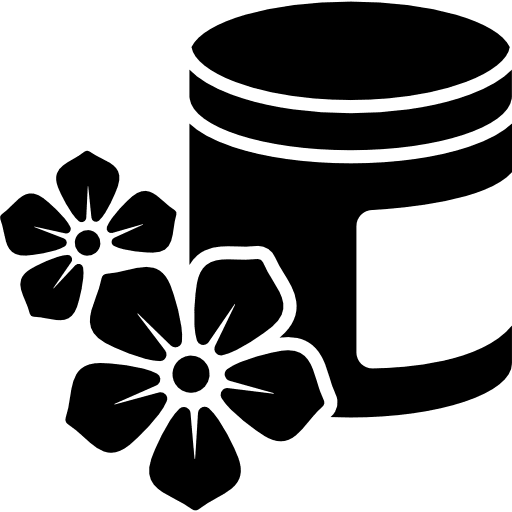 Spa cream pot of natural flowers cream creams container icon