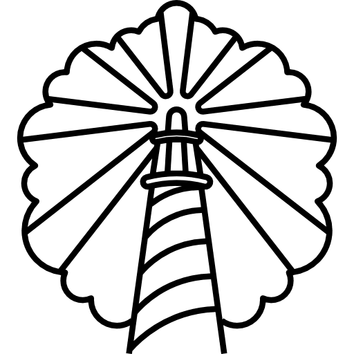 Lighthouse sailor navigation tattoo icon