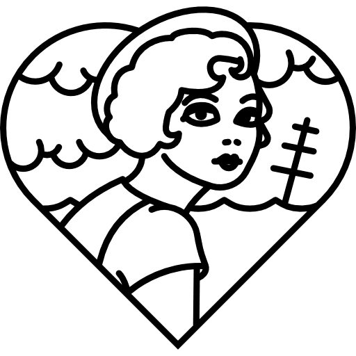 Girlfriend heart shapes tattoo icon