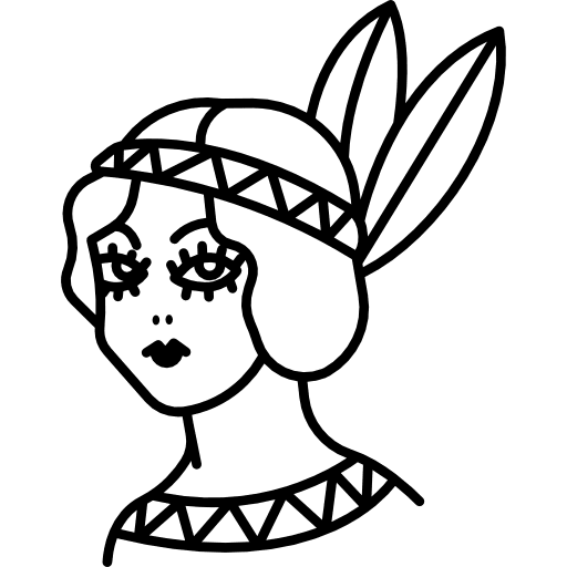 Indian women tattoo people old school icon