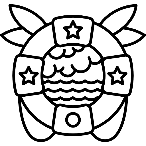 Lifesaving vintage tattoo sailor icon