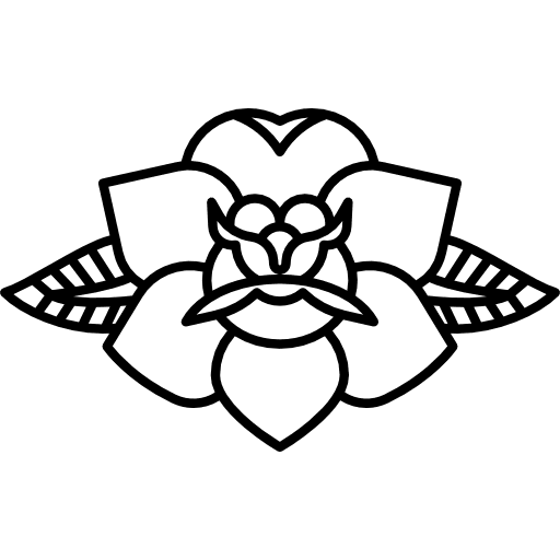 Rose vintage flower old school icon