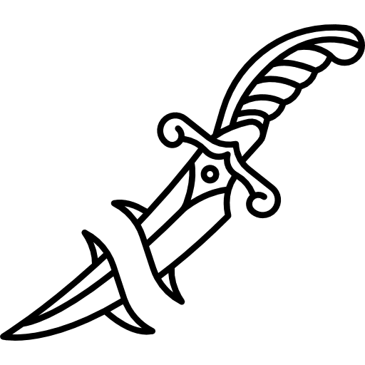 Dagger knife vintage weapons icon