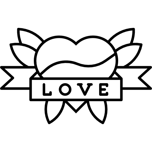 Heart tattoo old school loving icon